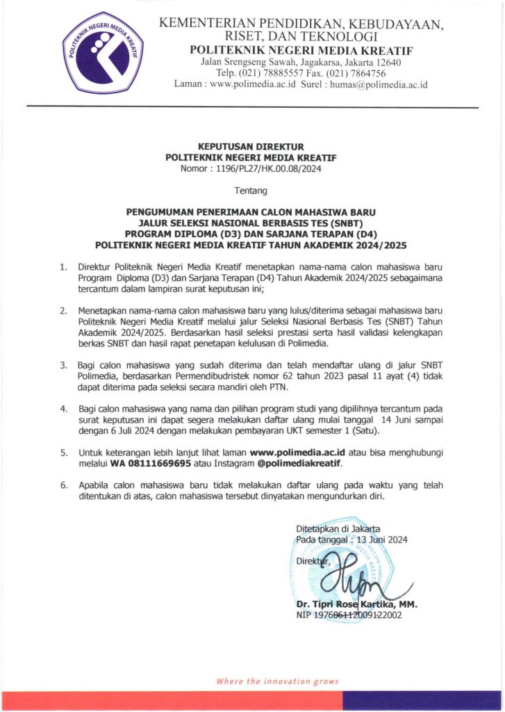 Pengumuman Hasil Seleksi Snbt 2024