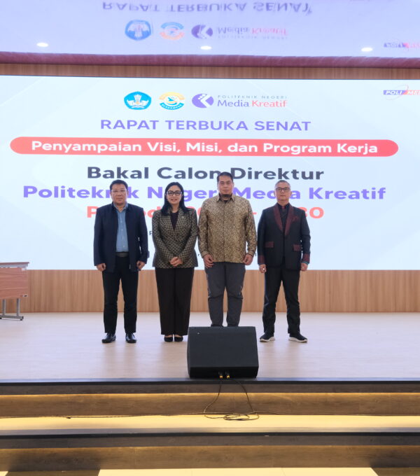 Penyampaian Visi, Misi, dan Program Kerja Bakal Calon Direktur Politeknik Negeri Media Kreatif Periode 2026 – 2030